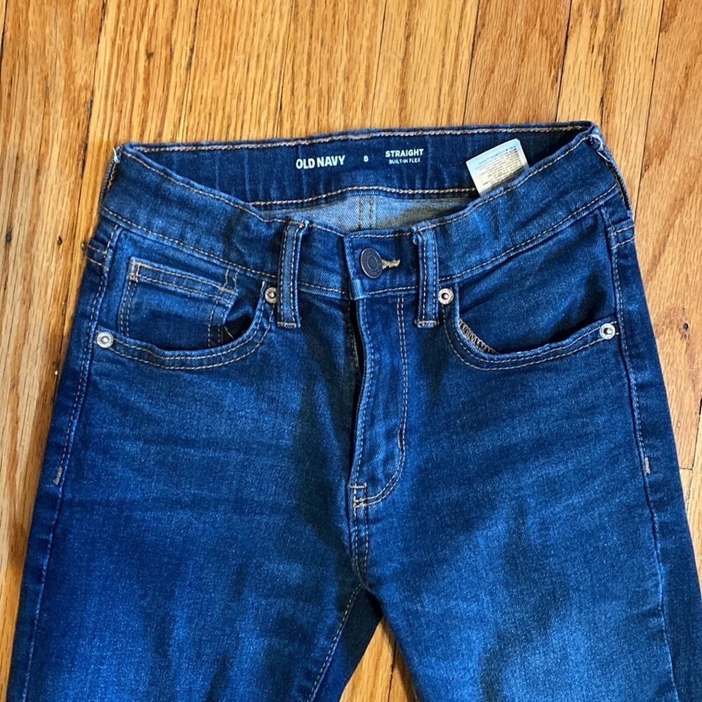 Old navy size 8 straight boys jeans w adjustable waist - Picture 2 of 4